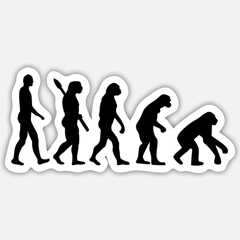 Evolution - Sticker Größe S (10 x 10 cm) - Mattweiß