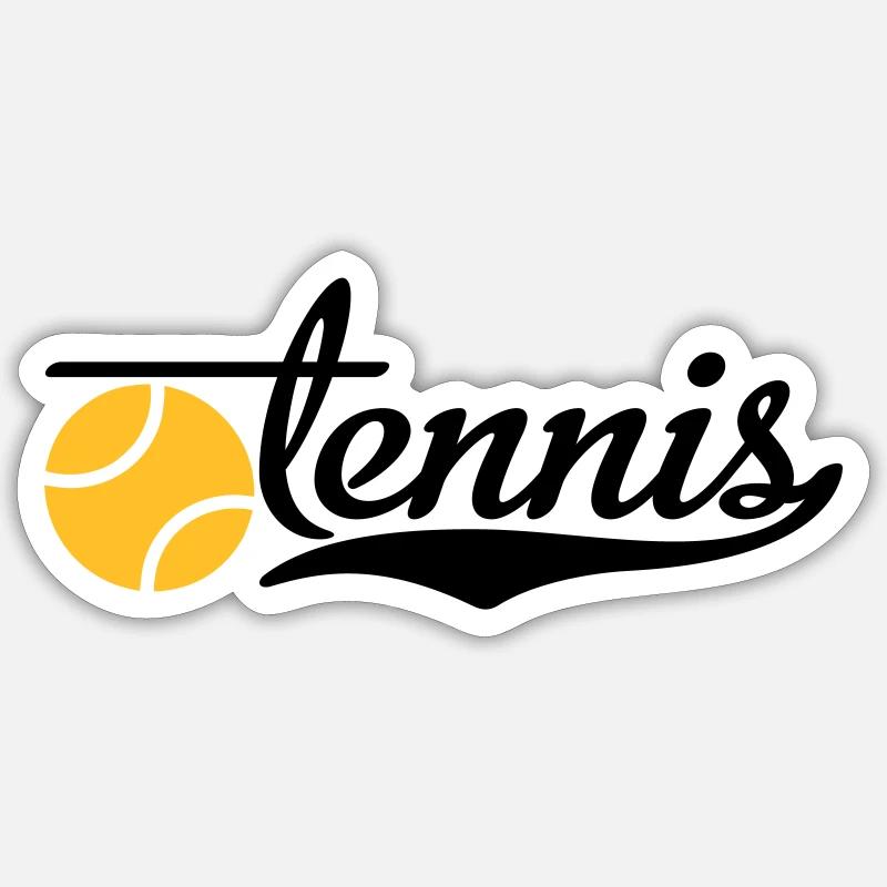 tennis - Sticker taille S (10 x 10 cm) - blanc mat