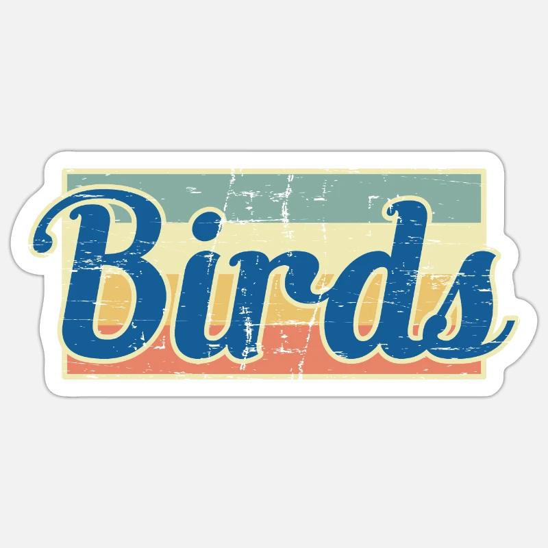 Oiseau - Sticker taille S (10 x 10 cm) - blanc mat