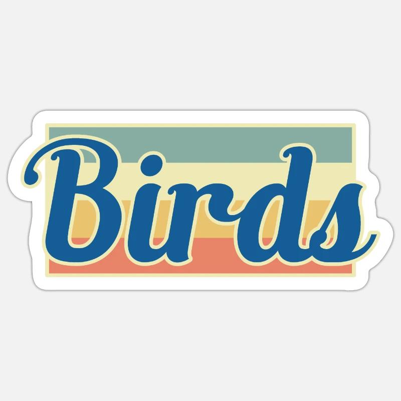 Oiseaux oiseaux - Sticker taille S (10 x 10 cm) - blanc mat