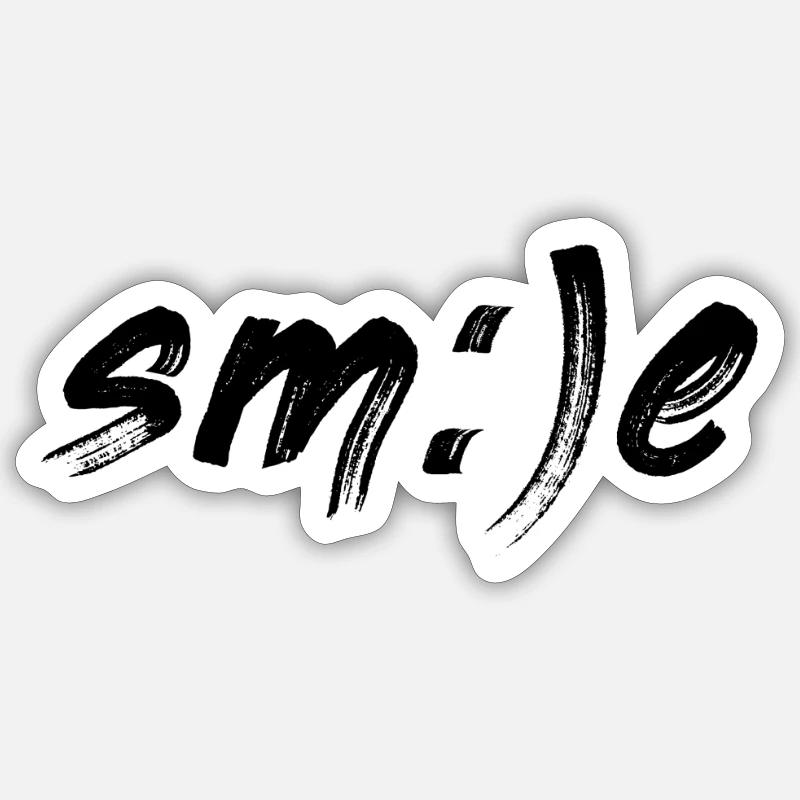 Smile smile smiley joy - Sticker size S (10 x 10 cm) - white matte