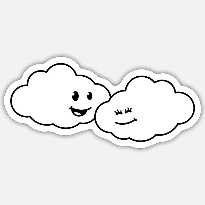 love_clouds - Sticker size S (10 x 10 cm) - white matte