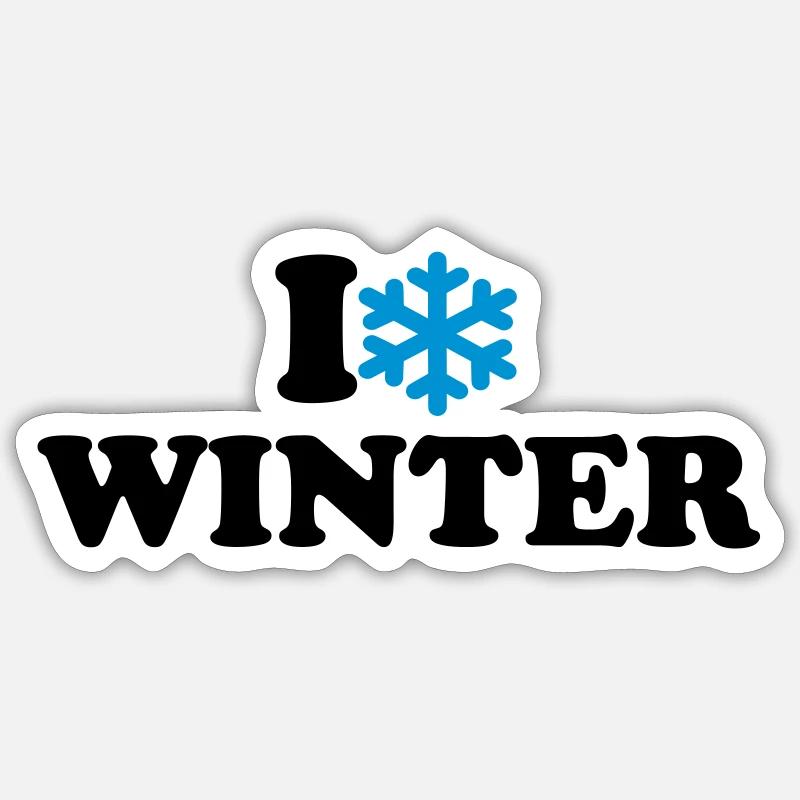 I love winter - Sticker size S (10 x 10 cm) - white matte