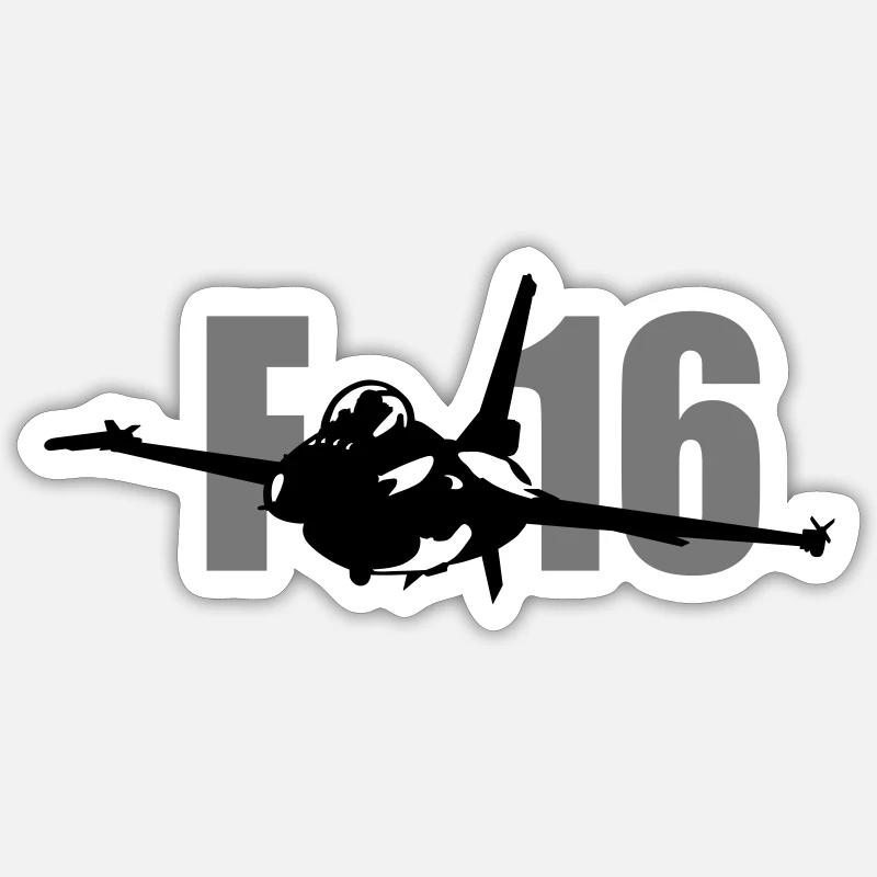 Kampfjet - Sticker Größe S (10 x 10 cm) - Mattweiß
