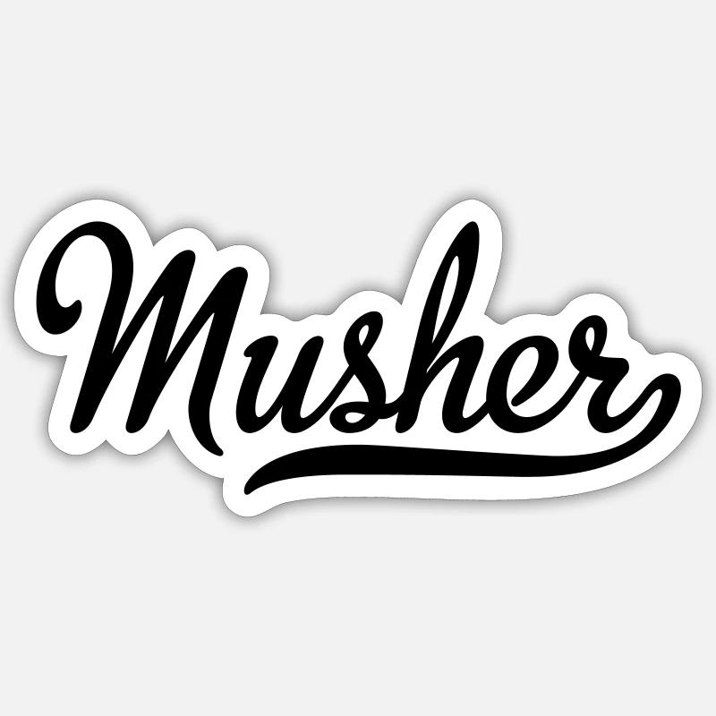 musher - Sticker size S (10 x 10 cm) - white matte