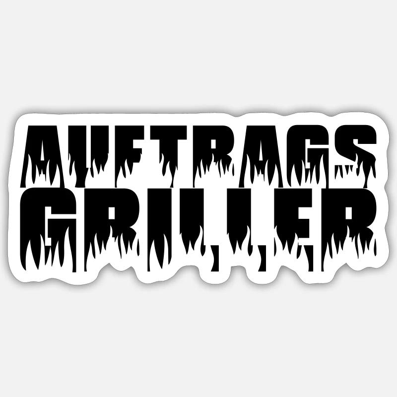 Afin Griller - Sticker taille S (10 x 10 cm) - blanc mat