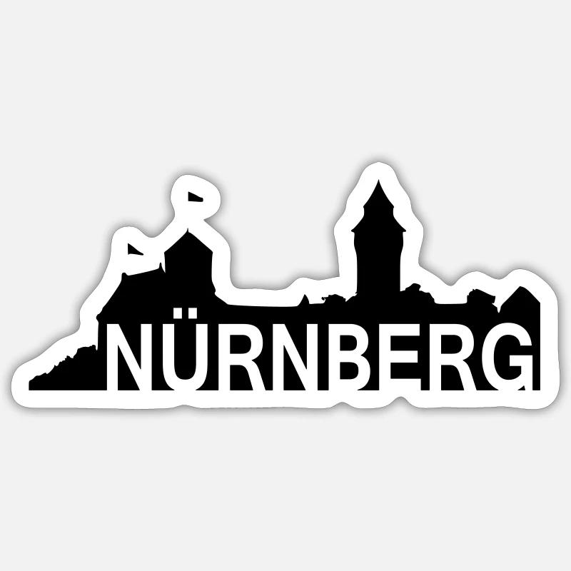 Nürnberg - Nürnberg mit Silhouette -- ©roil Sticker Größe S (10 x 10 cm)