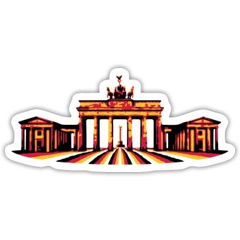 Brandenburger Tor (Berlin / Deutschland) - Sticker Größe S (10 x 10 cm) - Mattweiß - Vorne