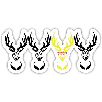 Be different! Réservé Nerd Geek 3c - Sticker taille S (10 x 10 cm) - blanc mat - Devant