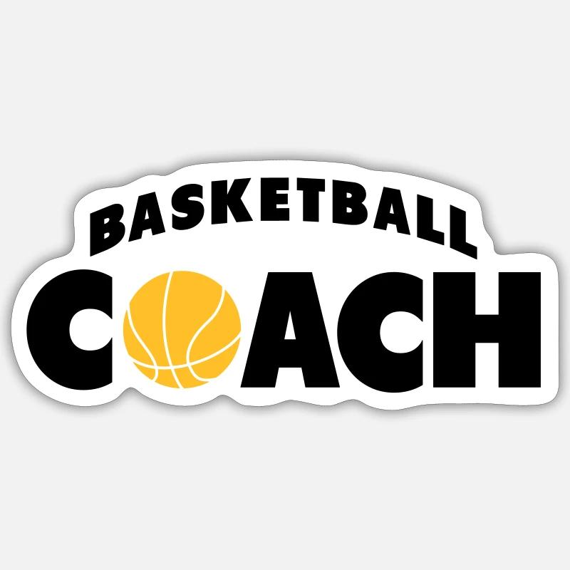 basketball coach - Sticker size S (10 x 10 cm) - white matte