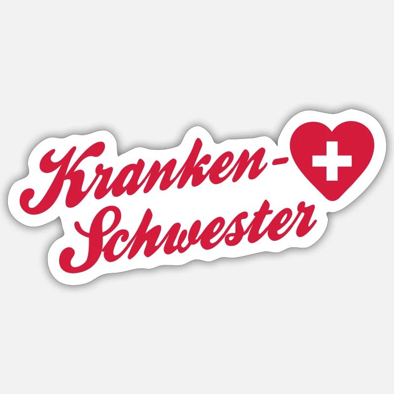 krankenschwester - Sticker size S (10 x 10 cm) - white matte
