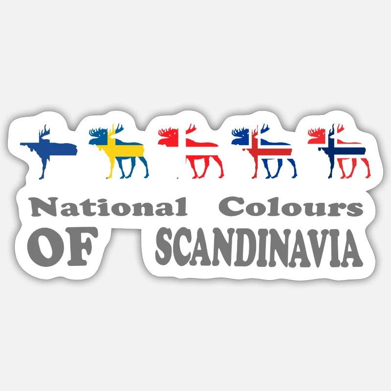 s scandinavie elch drapeau cadeau - Sticker taille S (10 x 10 cm) - blanc mat