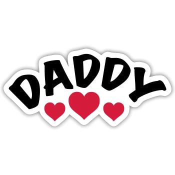 Dad / Daddy / Papa / Herz / i love my dad 2c - Sticker Größe S (10 x 10 cm) - Mattweiß - Vorne