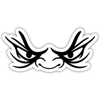 boese monster augen horror hunger gesich lustig co - Sticker Größe S (10 x 10 cm) - Mattweiß - Vorne