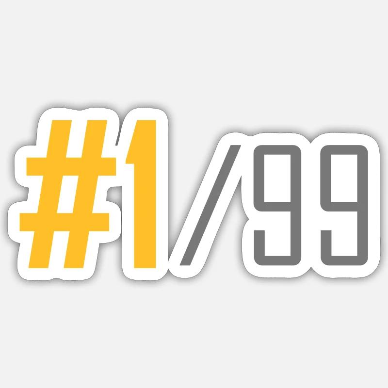 PUBG # 1/99 - Sticker taille S (10 x 10 cm) - blanc mat