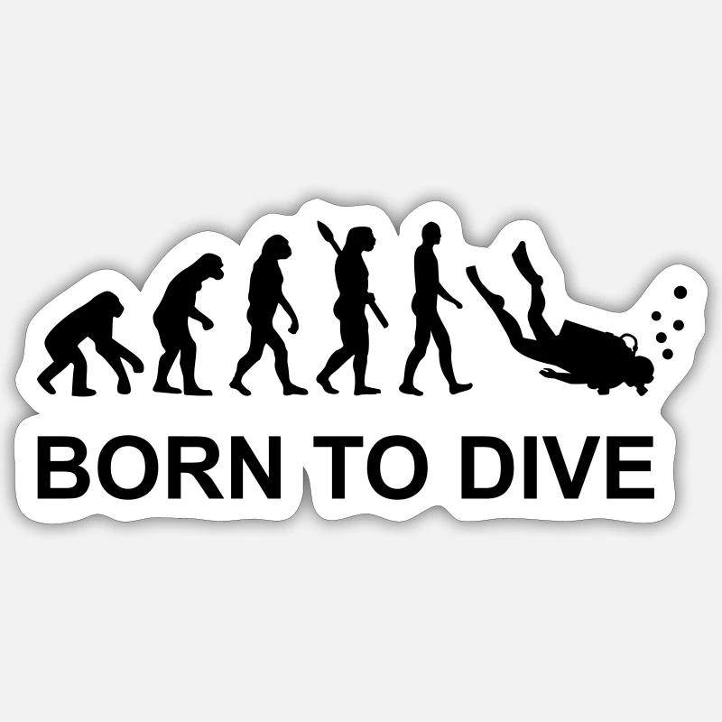 Évolution Plongée - Sticker taille S (10 x 10 cm) - blanc mat