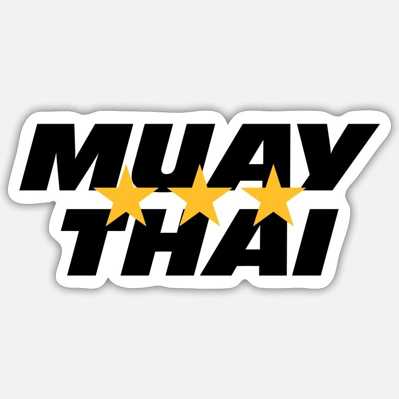 Muay Thai - Sticker Größe S (10 x 10 cm) - Mattweiß