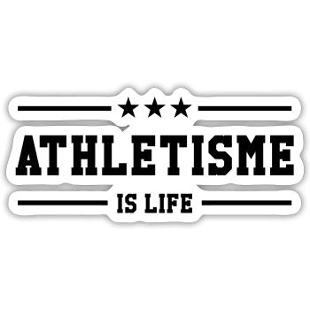 Leichtathletik ist Leben - Sticker Größe S (10 x 10 cm) - Mattweiß - Vorne