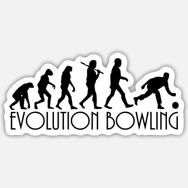 évolution Bowling - Sticker taille S (10 x 10 cm) - blanc mat