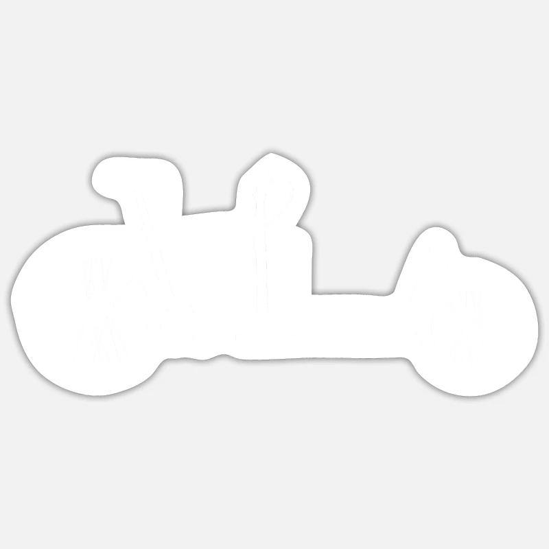 Long-John Roue de charge - Sticker taille S (10 x 10 cm) - blanc mat
