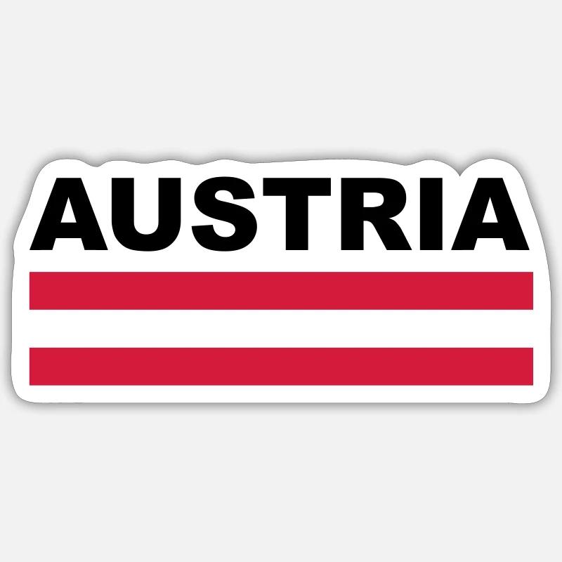 Autriche drapeau Autriche cadeau - Sticker taille S (10 x 10 cm) - blanc mat