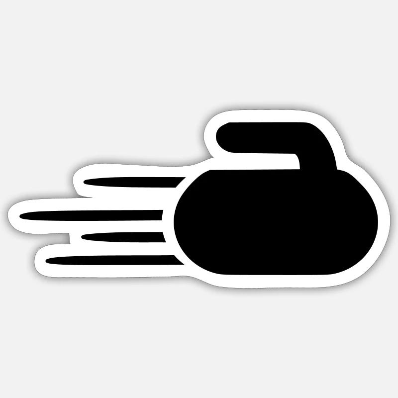 Curling - Sticker size S (10 x 10 cm) - white matte