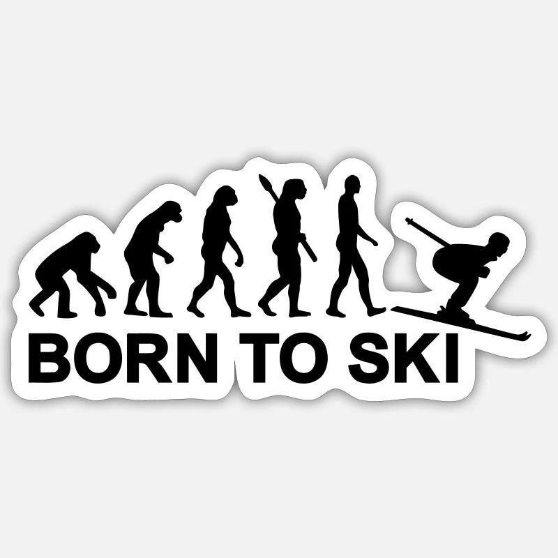 Evolution Ski - Sticker size S (10 x 10 cm) - white matte
