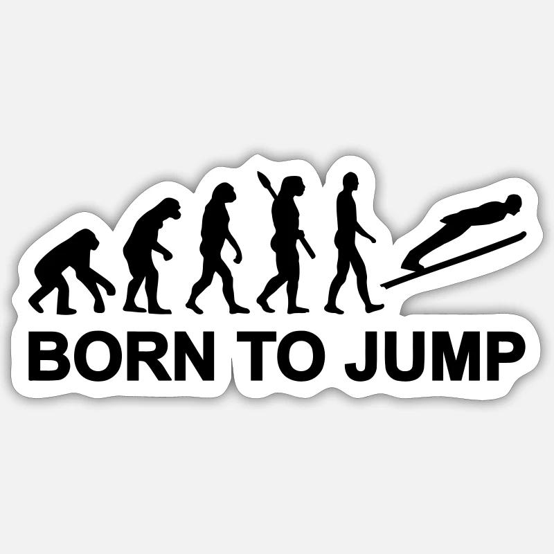 Evolution Ski-jumping - Sticker size S (10 x 10 cm) - white matte