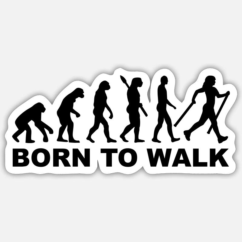Evolution Nordic Walking - Sticker Größe S (10 x 10 cm) - Mattweiß