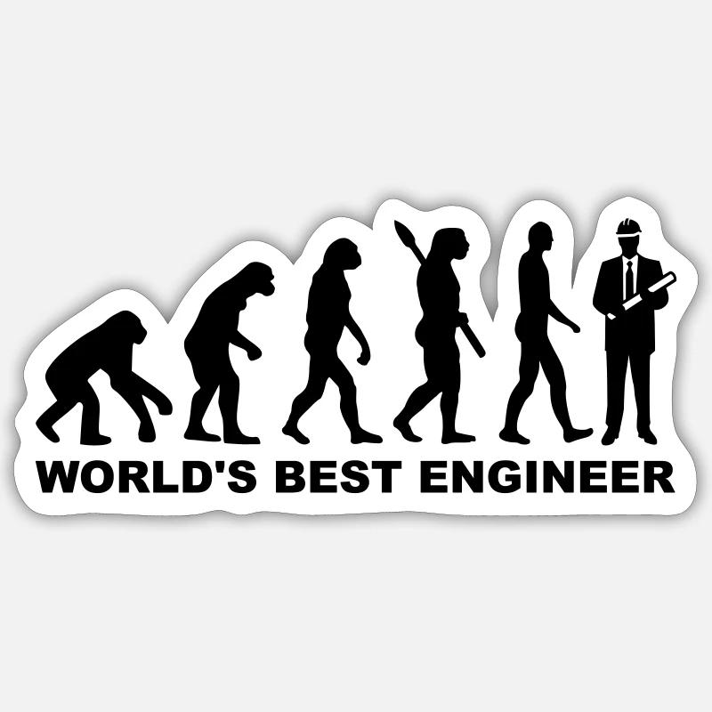 World's Best Engineer - Sticker size S (10 x 10 cm) - white matte