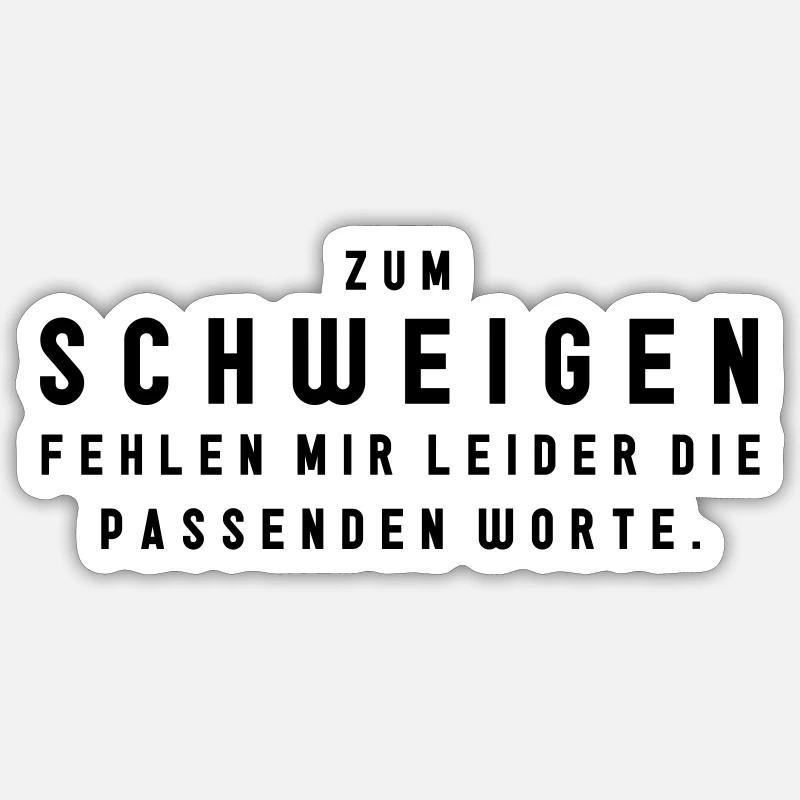 Wortreich Schweigen - Sticker Größe S (10 x 10 cm) - Mattweiß