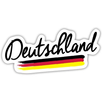 Allemagne - Allemagne - drapeau de la République - Sticker taille S (10 x 10 cm) - blanc mat - Devant