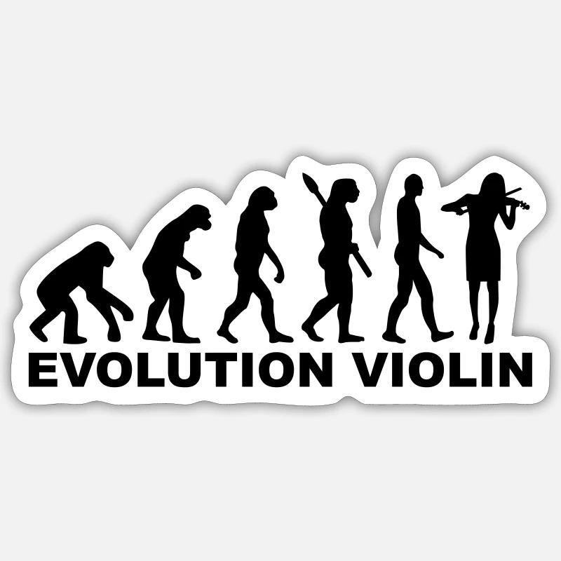 Evolution violin Sticker taille S (10 x 10 cm)