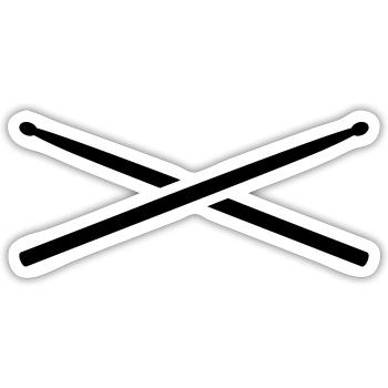 Drums - Sticker size S (10 x 10 cm) - white matte - Front