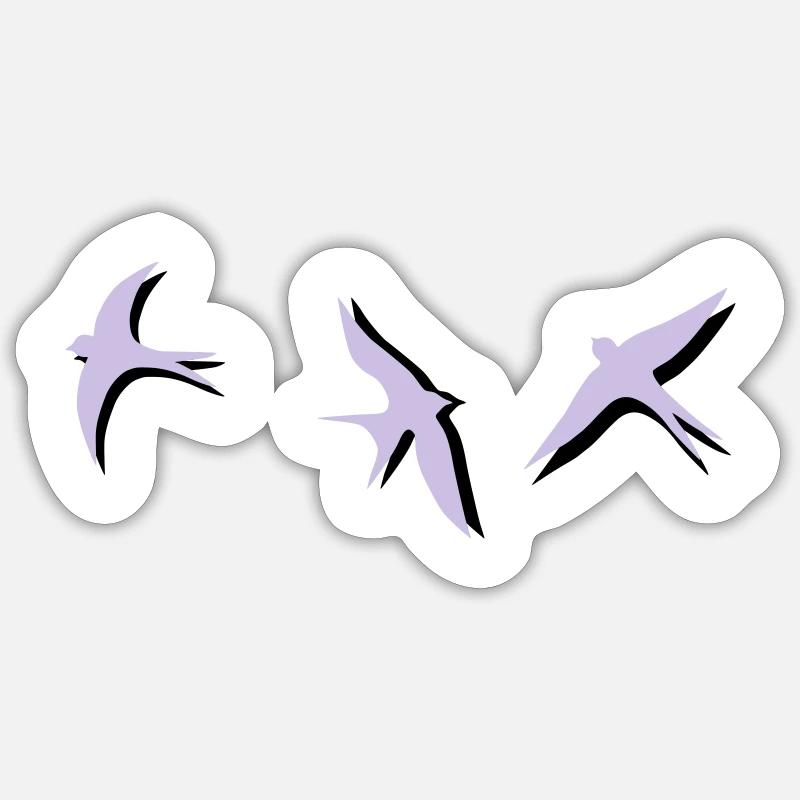 hirondelle - Sticker taille S (10 x 10 cm) - blanc mat