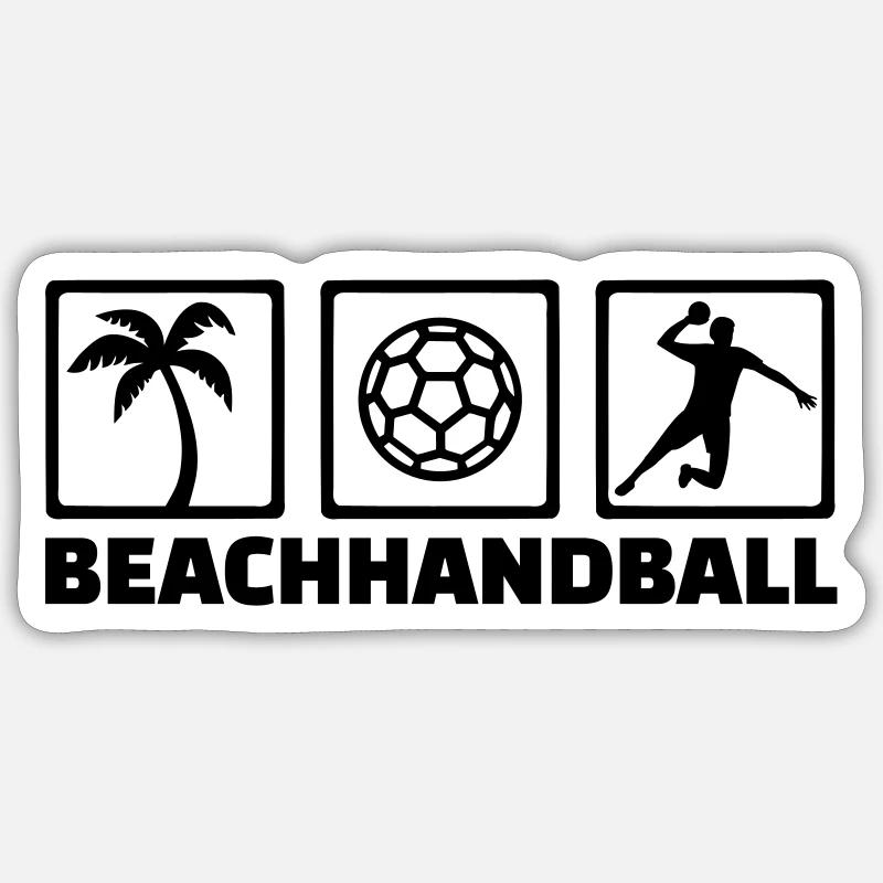 Beachhandball - Sticker Größe S (10 x 10 cm) - Mattweiß