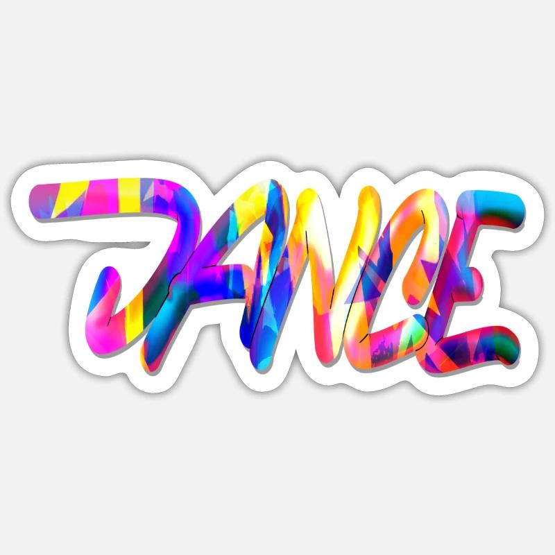 Danse danse - Sticker taille S (10 x 10 cm) - blanc mat