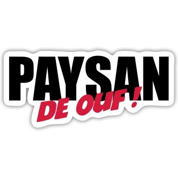 Paysan de ouf ! - Sticker taille S (10 x 10 cm) - blanc mat - Devant