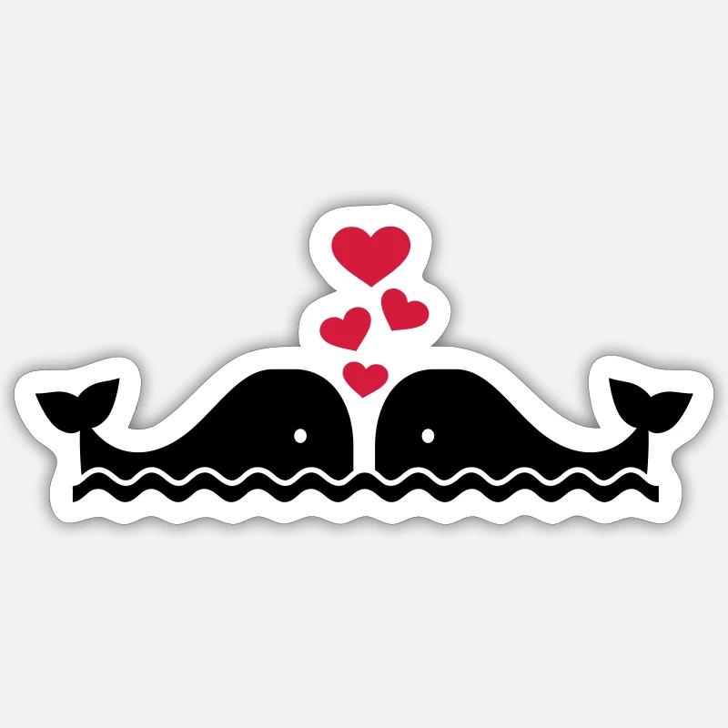 Wal - Sticker Größe S (10 x 10 cm) - Mattweiß
