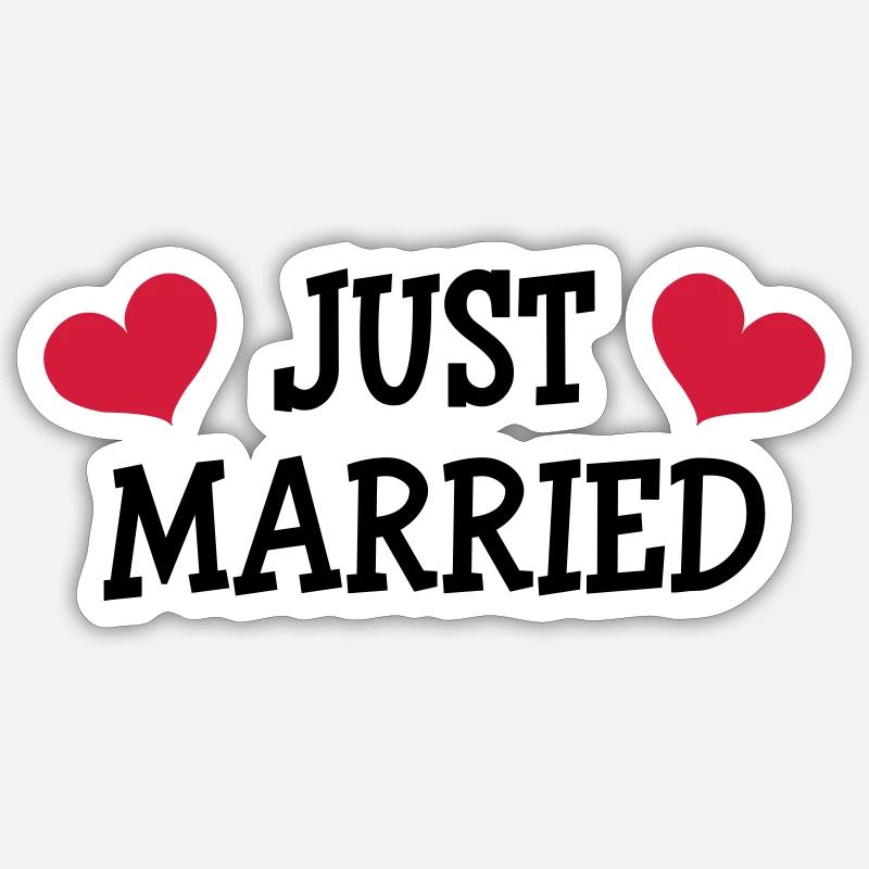 Just Married - Wedding Sticker Größe S (10 x 10 cm)