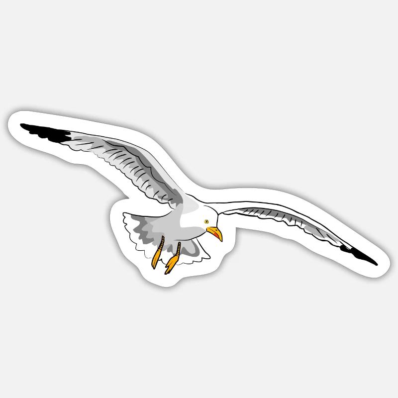 gull - Sticker size S (10 x 10 cm) - white matte