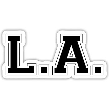 LA - Los Angeles - Sticker taille S (10 x 10 cm) - blanc mat - Devant