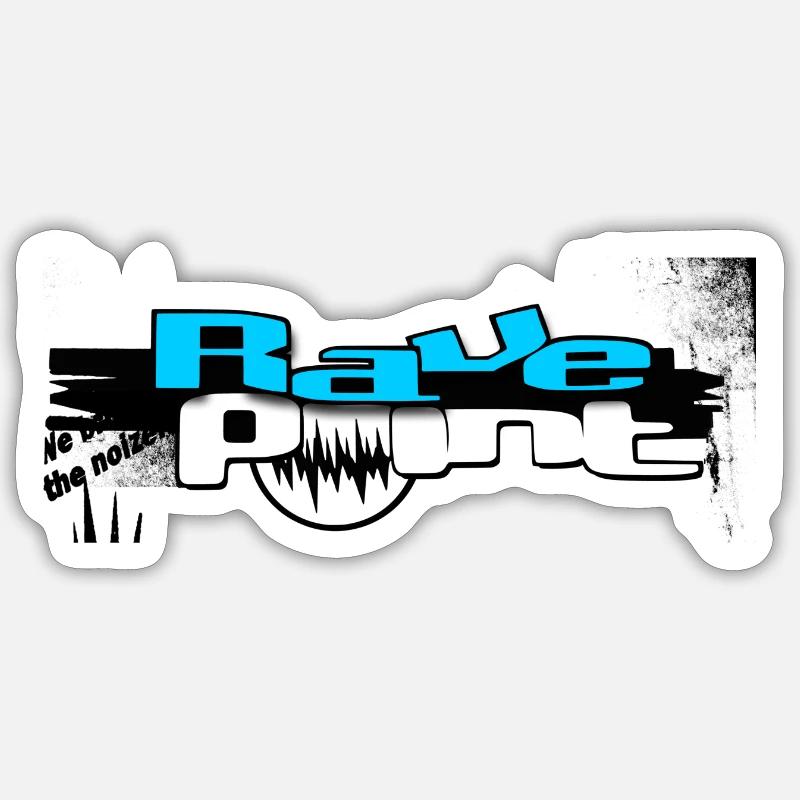 Techno - Sticker taille S (10 x 10 cm) - blanc mat