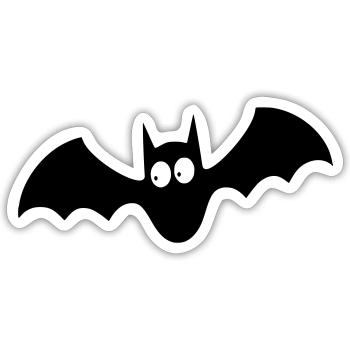 bat 001 - Sticker size S (10 x 10 cm) - white matte - Front