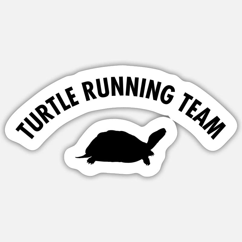 Turtle Running Team Sticker taille S (10 x 10 cm)