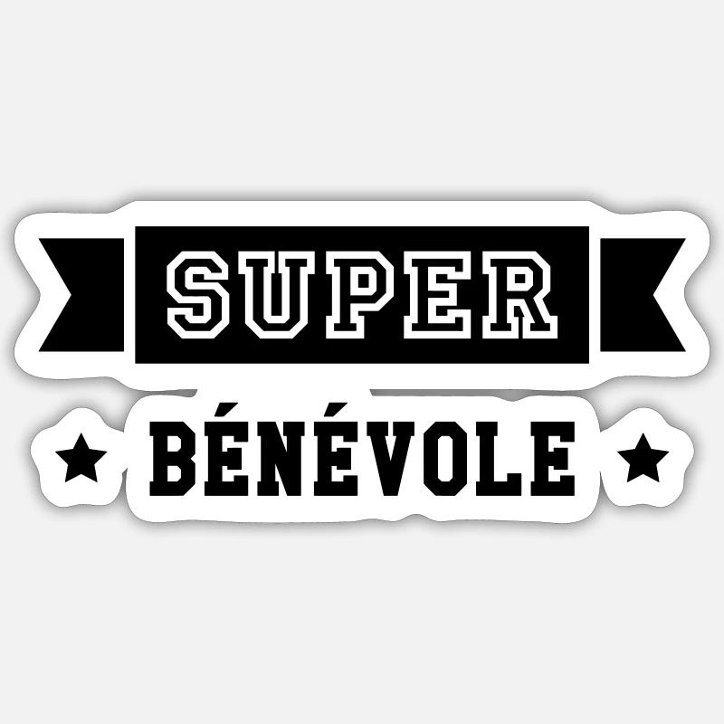 Bénévolat / Bénévole / Solidaire / Humanitaire - Sticker taille S (10 x 10 cm) - blanc mat