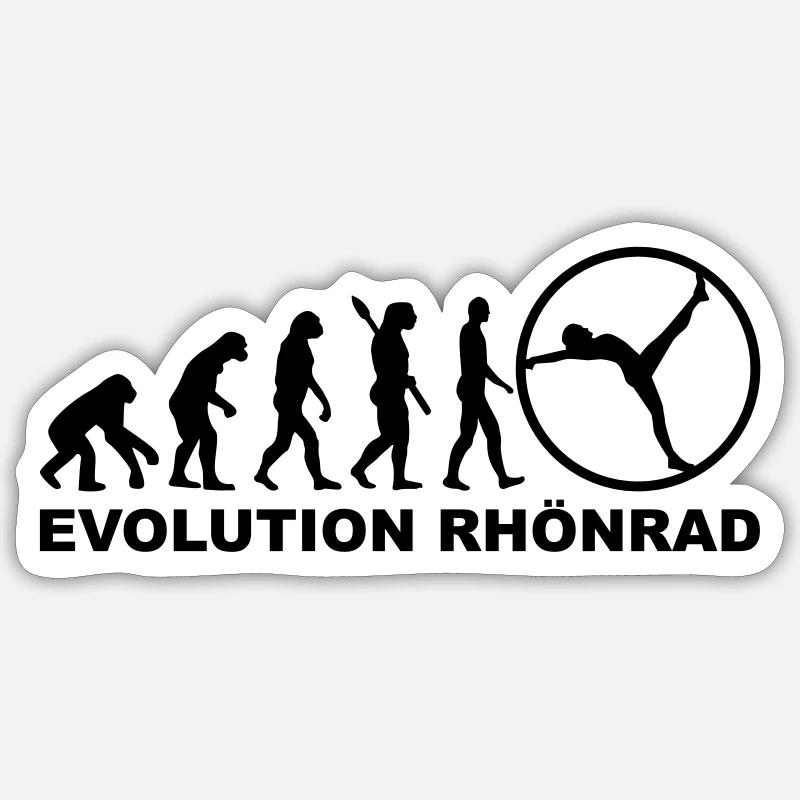 Evolution Rhönrad - Sticker size S (10 x 10 cm) - white matte