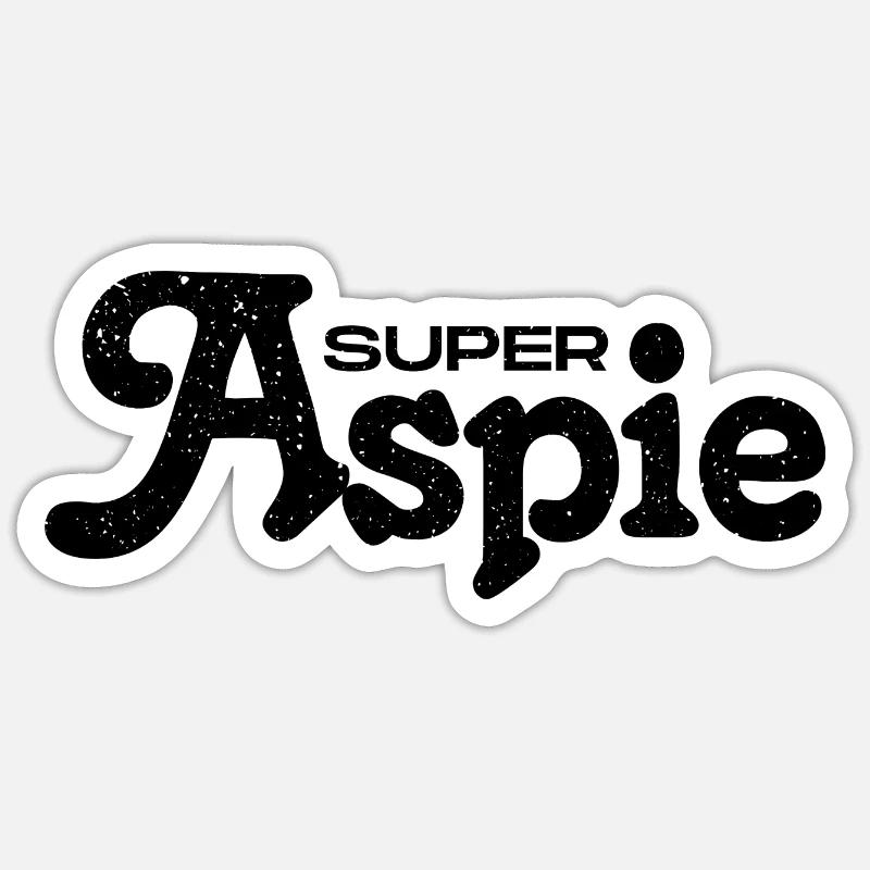 Aspie Asperger Syndrom - Sticker Größe S (10 x 10 cm) - Mattweiß