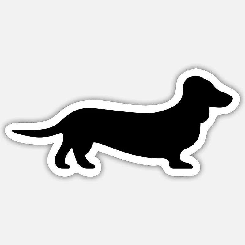 Hund: Dackel - Sticker Größe S (10 x 10 cm) - Mattweiß