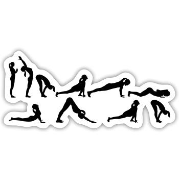 Yoga - Sticker Größe S (10 x 10 cm) - Mattweiß - Vorne